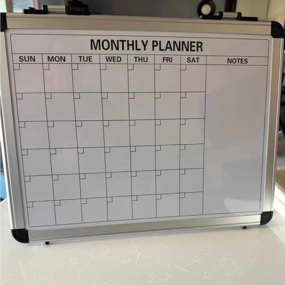 Silver Monthly Planner with Black Accents